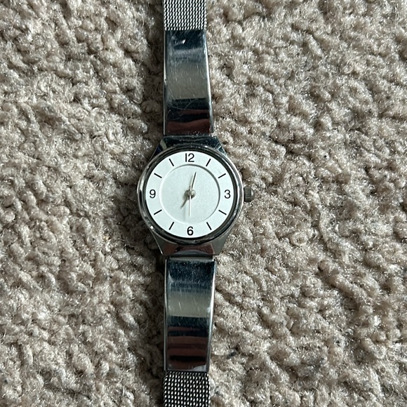 Vintage Accessories - Women’s vintage silver stainless steel bracelet watch adjustable
